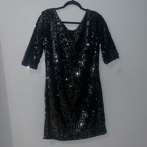 Glittery Boat Neck Mini